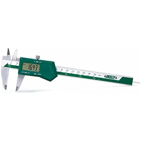 INSIZE 1119-150 Electronic Caliper with Round Depth Bar, 0-6"/0-150 mm