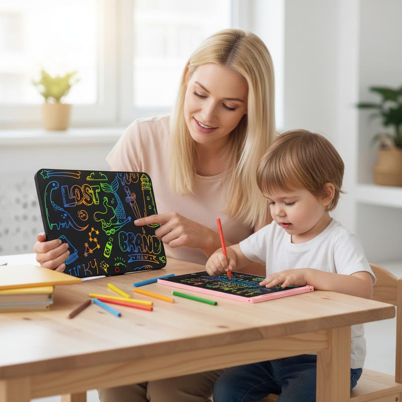 22 Inch Large LCD Writing Tablet, Colorful Electronic Drawing Board, Professional Memo Board for Home Office, Portable Whiteboard for Meeting, Menu Display for Restaurant & Cafe, Erasable & Reusable Notepad with Lock Function