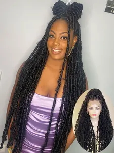 Dosay Long 40'' Faux Locs Crochet Hair Braided Wigs Synthetic Butterfly Locs Dreadlock Braids Knotless Box Curly Twist Braid For Women