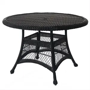 Jeco  Espresso Wicker 44 In. Round Dining Table