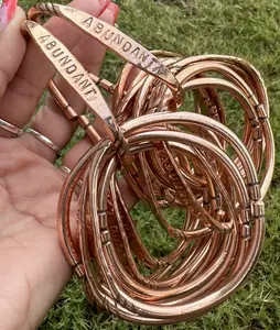 Pure Copper Bracelet Stamped Affirmation