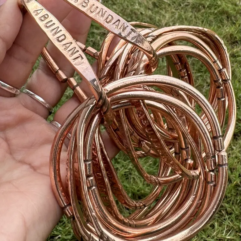 Pure Copper Bracelet Stamped Affirmation