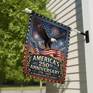 America 250th Birthday Garden Flag, 250 Years American Banner, 1776-2026 Anniversary, 4th of July, Patriotic Gift