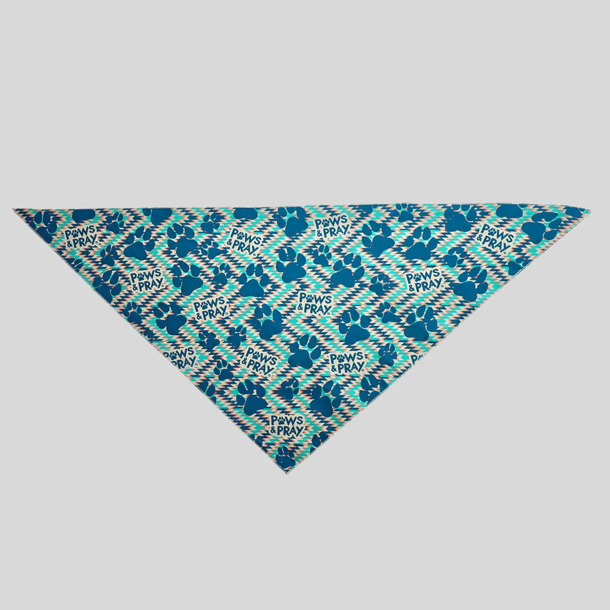 Paws & Pray Pet Bandana - Adjustable Classic Triangle Tie-On Cotton Neck Accessory for Dogs & Cats, Inspirational Design, Machine Washable, Sm/Lg Sizes, Fabric, Lg/Xl, Animals
