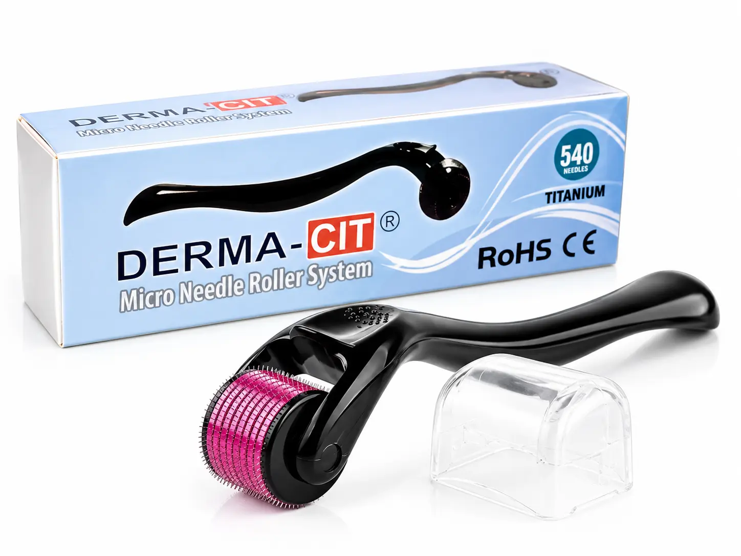 Unisex Black Derma Roller - 2.0mm Microneedle Cosmetic Skincare Tool for Facial, Body Care, All Skins