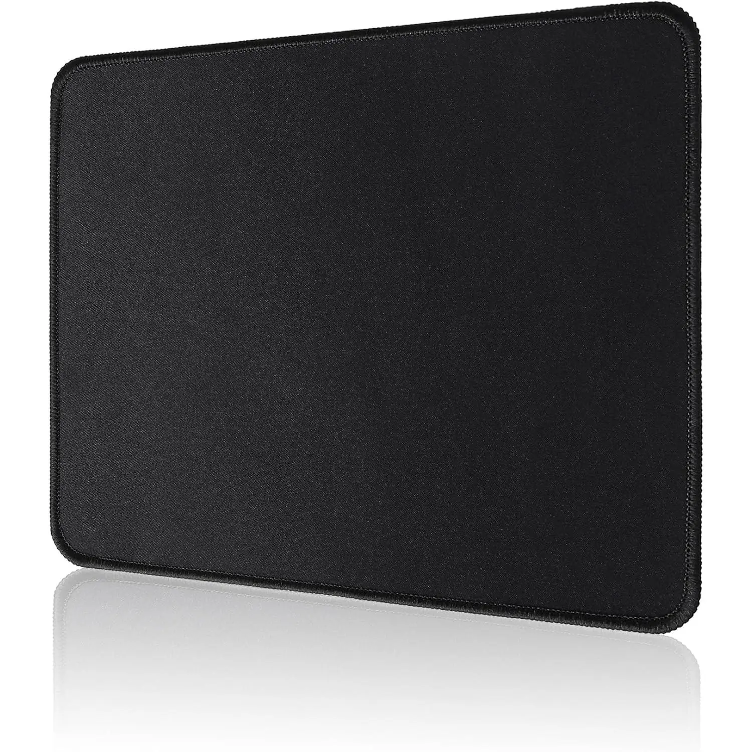 Mouse Pad with Stitched Edge, Non-Slip Rubber Base Mouse Mat for Laptop& Computer, Small Mouse Pad for Gamer, Office & Home, Black Square Mousepad 9.8''x 8.3''x 0.08''