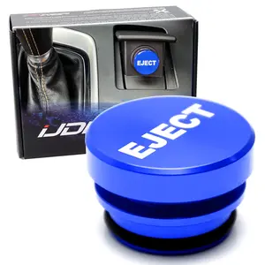 iJDMTOY Sports Blue Billet Aluminum Eject Decoration Cover for Cigarette Lighter Plug Socket, Cool Replacement Universal Fit Car SUV Truck RV