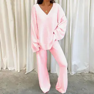 Lounge Sets for Women Two Piece Sweaters Pajama Set Fall Fashion 2025 Loungewear Outfits Matching Winter Clothes