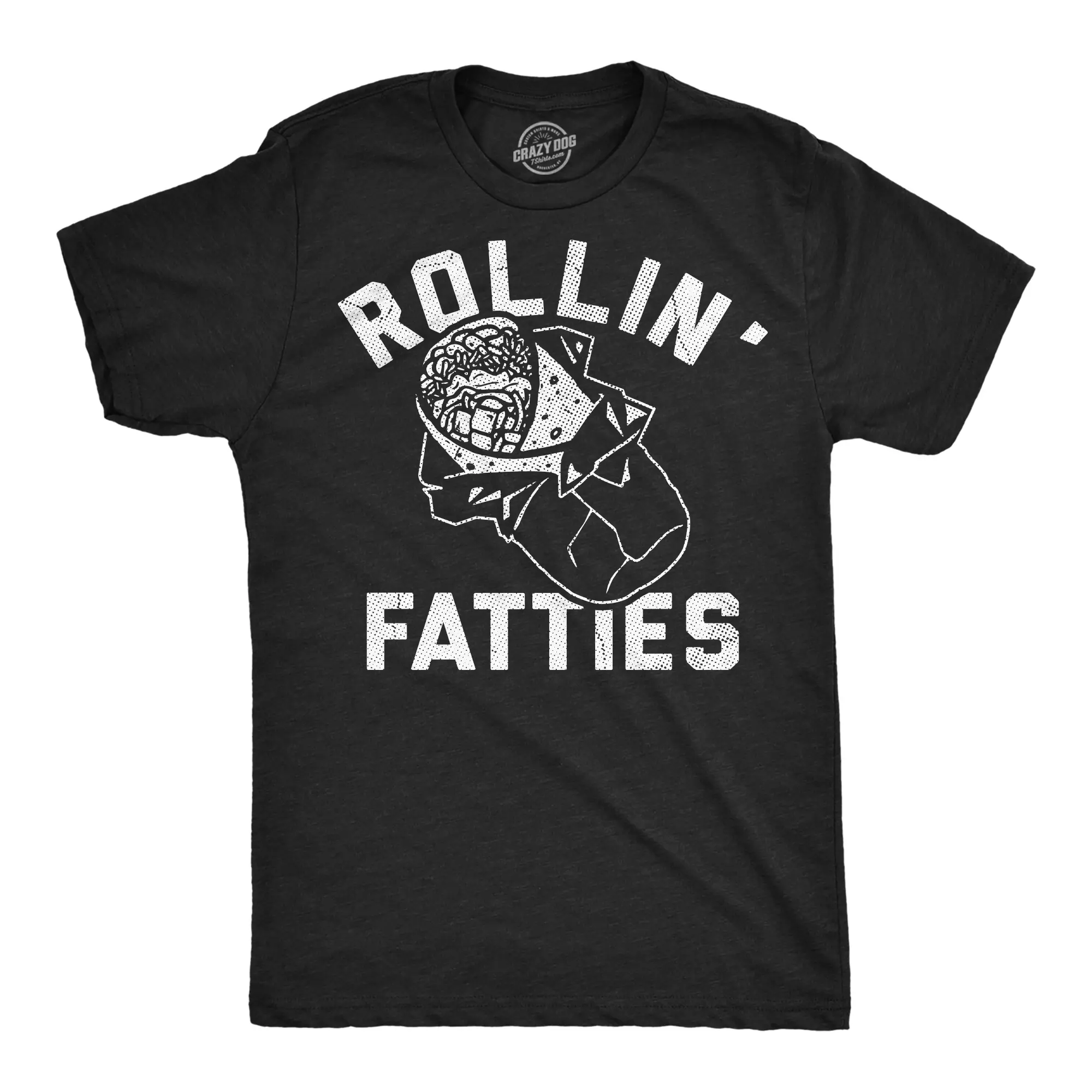 Mens Funny T Shirts Rollin Fatties Sarcastic Burrito Graphic Novelty Tee for Men Mens Funny T Shirts Cool Vintage Fashion T-Shirt Gift Classic Menswear Sarcastic Apparel for Men Funny Food Short Sleeve Novelty Black -
