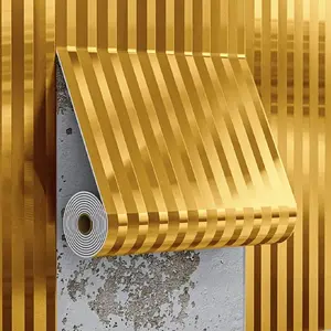 Thickened luxury 3D concave-convex slot self-adhesive wallpaper, surface gloss metal texture. Easy to peel and paste, PVC waterproof sticker Suitable for living room decoration wall, cabinet and furniture renovation and bedroom decoration.