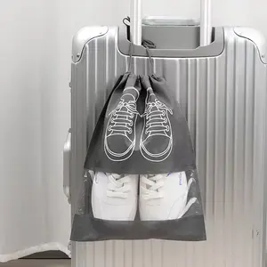 10Pcs Waterproof Shoe Bags for Travel with Visible Window Drawstring Closure Essential Travel Accessories for Clean Organized Luggage