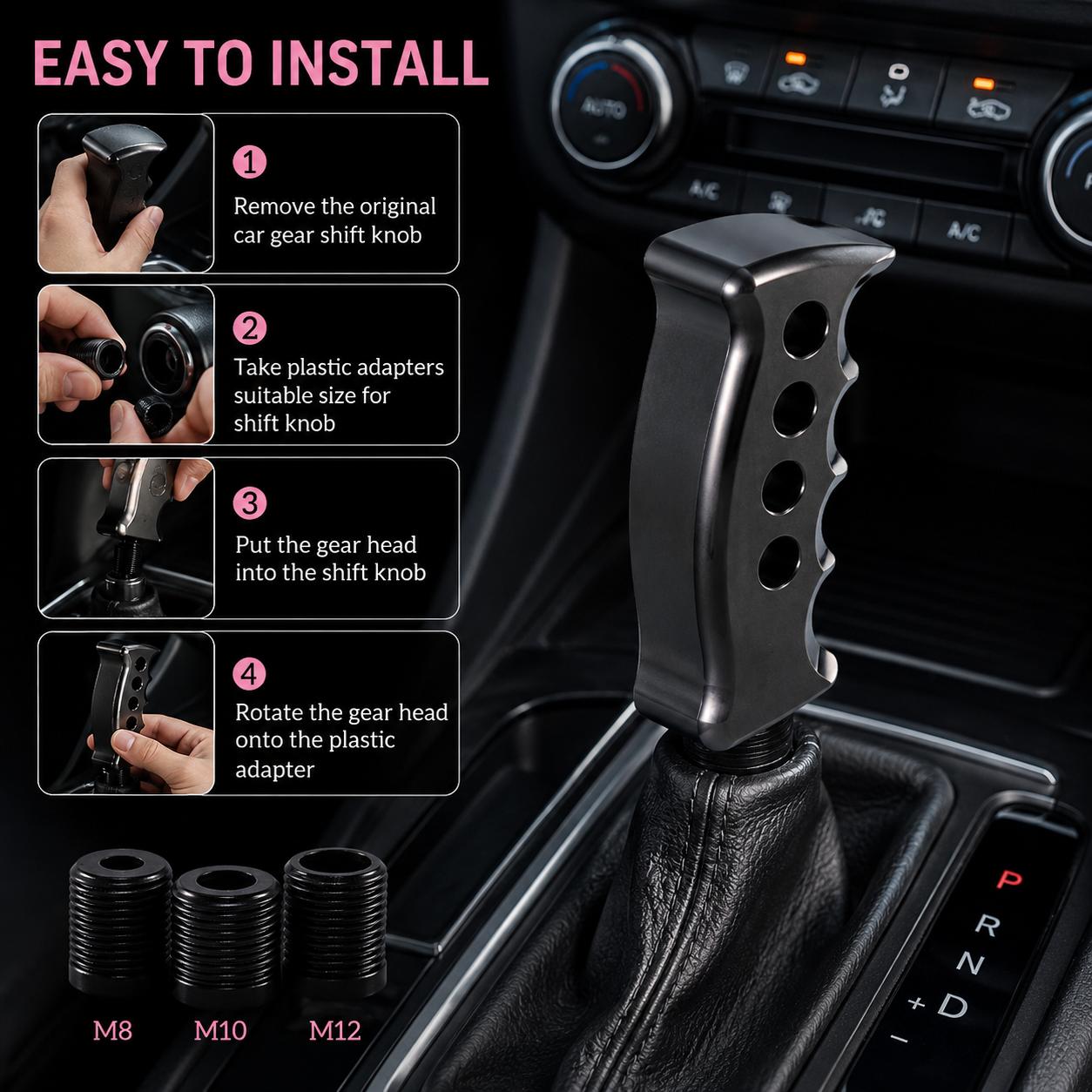#ShiftKnob #GearShiftKnob #JDM Aluminum Gear Shift Knob Handle Style – Universal Manual/Automatic Car Shifter Lever with Finger Grip Design, Racing Style Interior Accessories for Cars Trucks SUVs#ShiftKnob #GearShiftKnob #JDM #CarMods #CarTok #JDMStyle