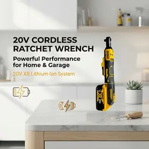DEWALT DW512 1/2" Cordless Ratchet Wrench - Tool Only or Kit, Compact Head for Corner Access, Variable Speed Trigger, LED Work Light, Comfortable Grip for Automotive Repair & Garage Work socket