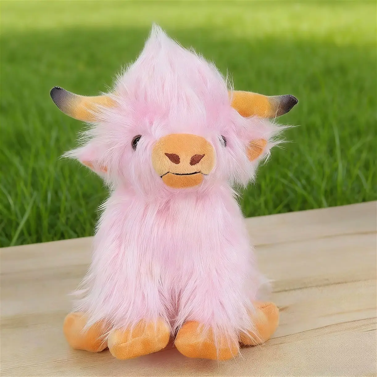 Pink longhaired cow