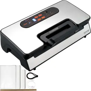 Vacuum Sealer Machine, 90Kpa 130W Powerful Dual Pump and Dual Sealing, Dry and Moist Food Storage, Automatic and Manual Air Sealing System with Built-in Cutter, with Seal  and External Hose Convenient for organizing and storage. vacuumsealer chamber