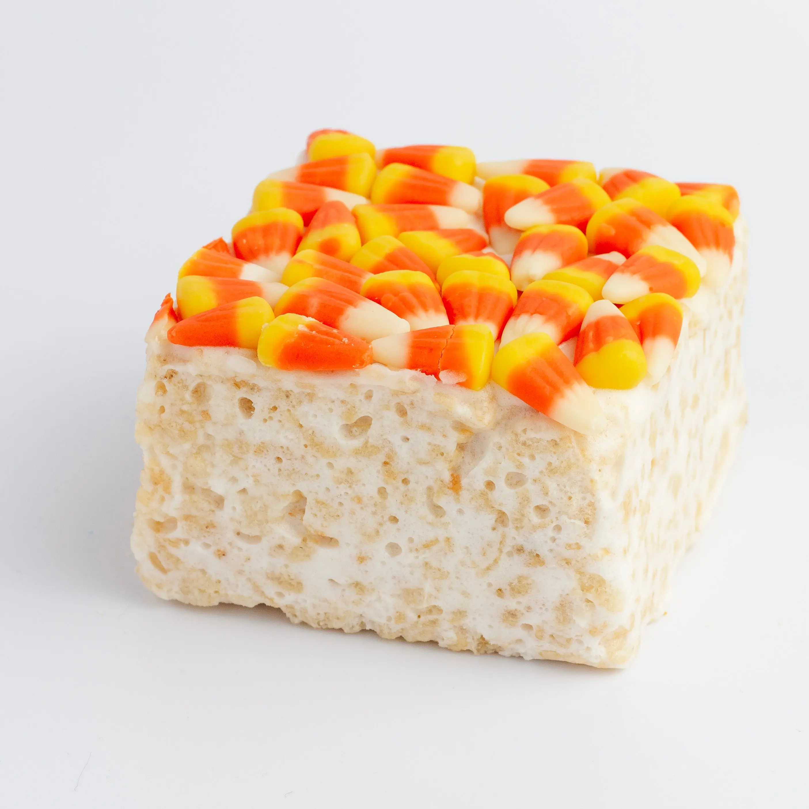 Candy Corn Crispycake – Soft & Gooey GIANT 3x3" Rice Crispy Treat topped with Candy Corn Halloween Candy