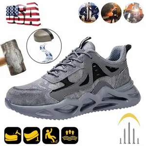 Slip-Resistant Steel Toe Safety Boots Puncture Proof Technology Breathable Mesh Design Lightweight for All-Day Comfort Ideal for Worker Footwear