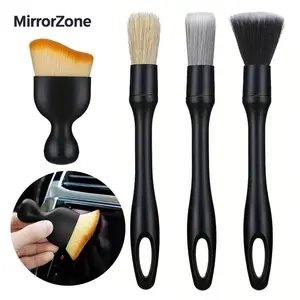 4-Counts Car Interior Cleaning Brush,Soft Professional Portable Brush for Car Interior Cleaning & Dust Removal,Cleaning Supplies,Car Detailing Products,Car Valeting Kit,Automotive