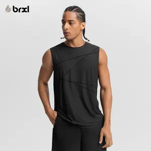 BRXL【Discount for live】Striped Print Loose Tank Top - Moisture Wicking Cooling Anti Odor Antibacterial with Reflective Logo for Gym Yoga Casual Wear-brxl-6