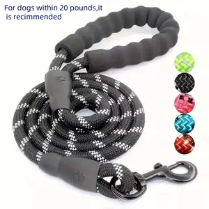 Reflective Dog Leash with Comfortable Cushioned Handle, Dual-Layer Heavy-Duty Design for Strong Dogs, Enhanced Safety and Control, No Tangle Leash