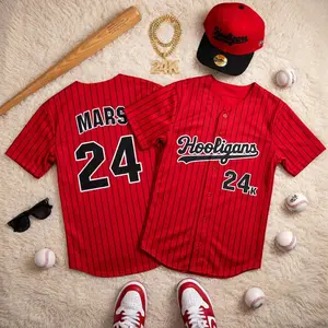 Mar 24K Hooligans Mars Baseball Jersey, Baseball Jersey Mars 24K, Tour Outfit 2026, Unique Gift Idea For Fan, All Over Print Music Baseball Jersey, Fan Gift