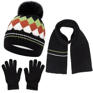 Autumn and Winter Set for Kids: Windproof Warm Gloves, Scarf, and Hat - Outdoor Travel Essentials
