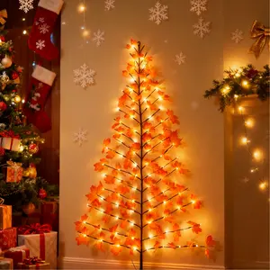 180leds Thanksgiving DIY Maple Leaf String Lights & 8 Modes Wall Hanging Branch Lights, USB Powered, Perfect for Christmas, Easter, Home Parties, Weddings