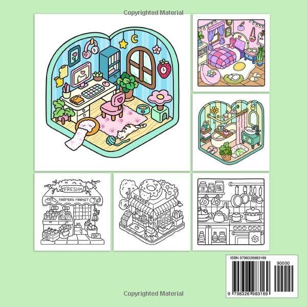 Little Corner: Coloring Book for Adults and Teens, Super Cute Designs of Cozy, Hygge Spaces for Relaxation