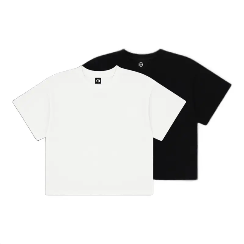 Cropped Men's T-Shirt - Casual Streetwear Top with Modern Fit & 7oz Cotton Material for Versatile Styling Menswear Tshirt Crewneck