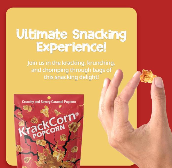 KrackCorn Popcorn Mixed Trial 3-Pack! Three Delicious Flavors. Original Crunchy Caramel. Savory Cheddar Cheese. Spicy Jalapeno Heat. Gluten Free. Non-GMO.