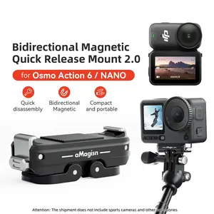 Dual Magnetic Quick-Release Mount Adapter for Osmo Action 6/nano, Photography Camera Accessories, Durable & Versatile Camera Accessory, Ideal for Sports Photography