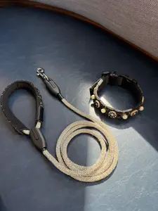 Sequined Coco Collar & Leash Set
