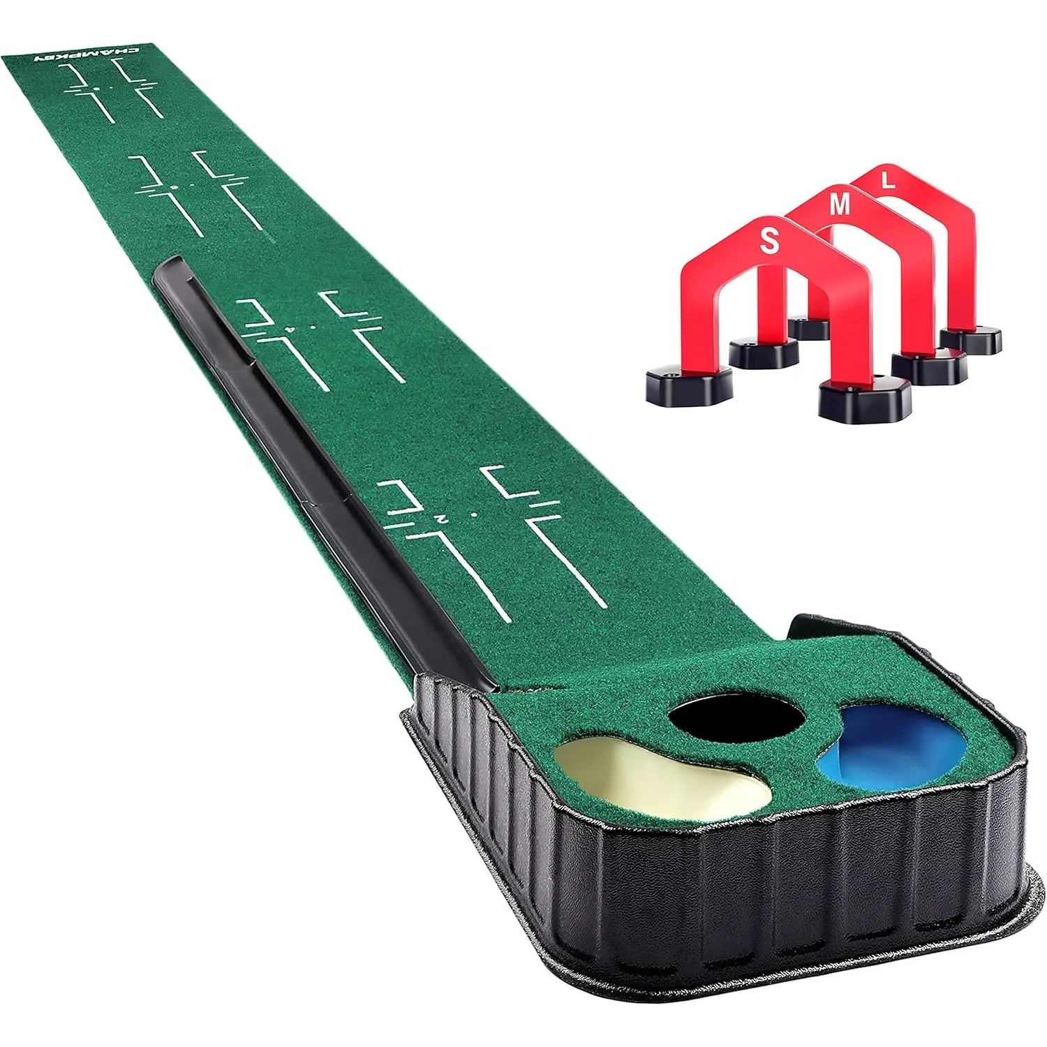 Golf Putting Green Indoor - Advanced Guides Golf Putting Mat - Enhance Putting Accuracy and Challenge