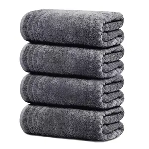 Tens Towels Pack of 2 Extra Large Bath Towels 30 x 60 Inches, 100% Cotton, Larger & Lighter Weight, Quicker to Dry, Super Soft and Absorbent, Perfect for Bathroom, Black