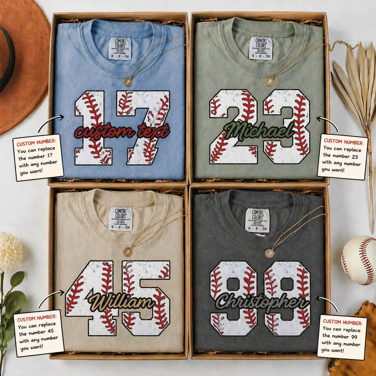 Custom Baseball T-Shirt – Personalized Number & Name Tee, Vintage Baseball Graphic Shirt, Custom Sports Team Shirt, Gift for Baseball Fans