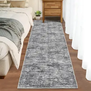 GARVEE Hallway Runner Rug 2x6 Washable Soft Abstract Area Rugs for Bedroom Living Room Kitchen Non Slip Floor Runner for Indoor Home Decor Stain Resistant & Low Pile Laundry Room Carpet Faux Wool Grey