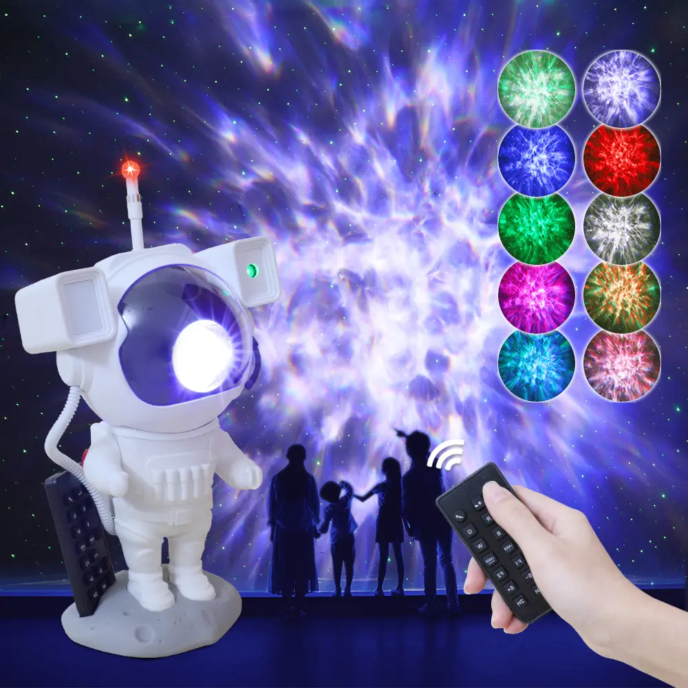 Astronaut Galaxy Projector, RGBW Star Night Light with Remote & Music Sync, 2-in-1 Laser LED Cloud Projection, Sound Activated Party Lamp, 360° Adjustability, Bedroom ambient Decor lighting Aesthetic, Gifts for Kids Teens Adults