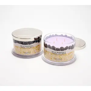 HomeWorx by Slatkin + Co. S/2 18oz Blackberry Tres Leches Candles