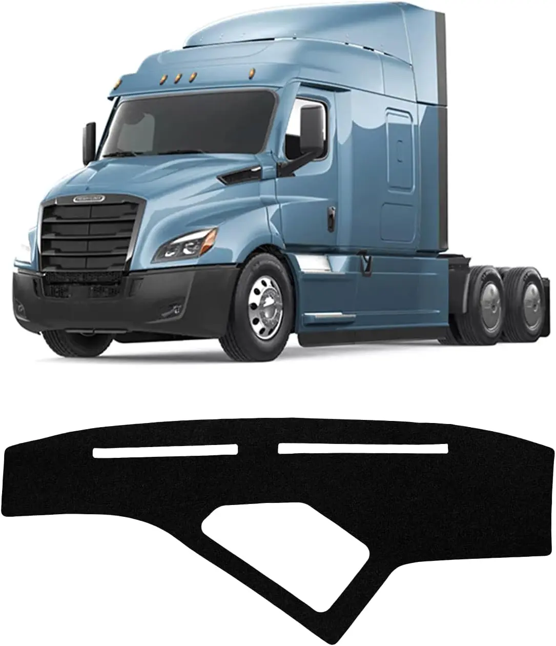 KUST Black Dash Cover Compatible with Freightliner Cascadia 2008–2026 (Only fit for Dashboard with Center Bin) Dashboard Cover Accessories for Cascadia Custom Fit Center Console Sunshield Protector