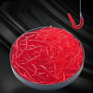 Lifelike Red Worm Soft Lure, 20/50/100pcs 3.5cm Earthworm Fishing Silicone Artificial Bait, Outdoor Fishing Accessories, Fishing Lures
