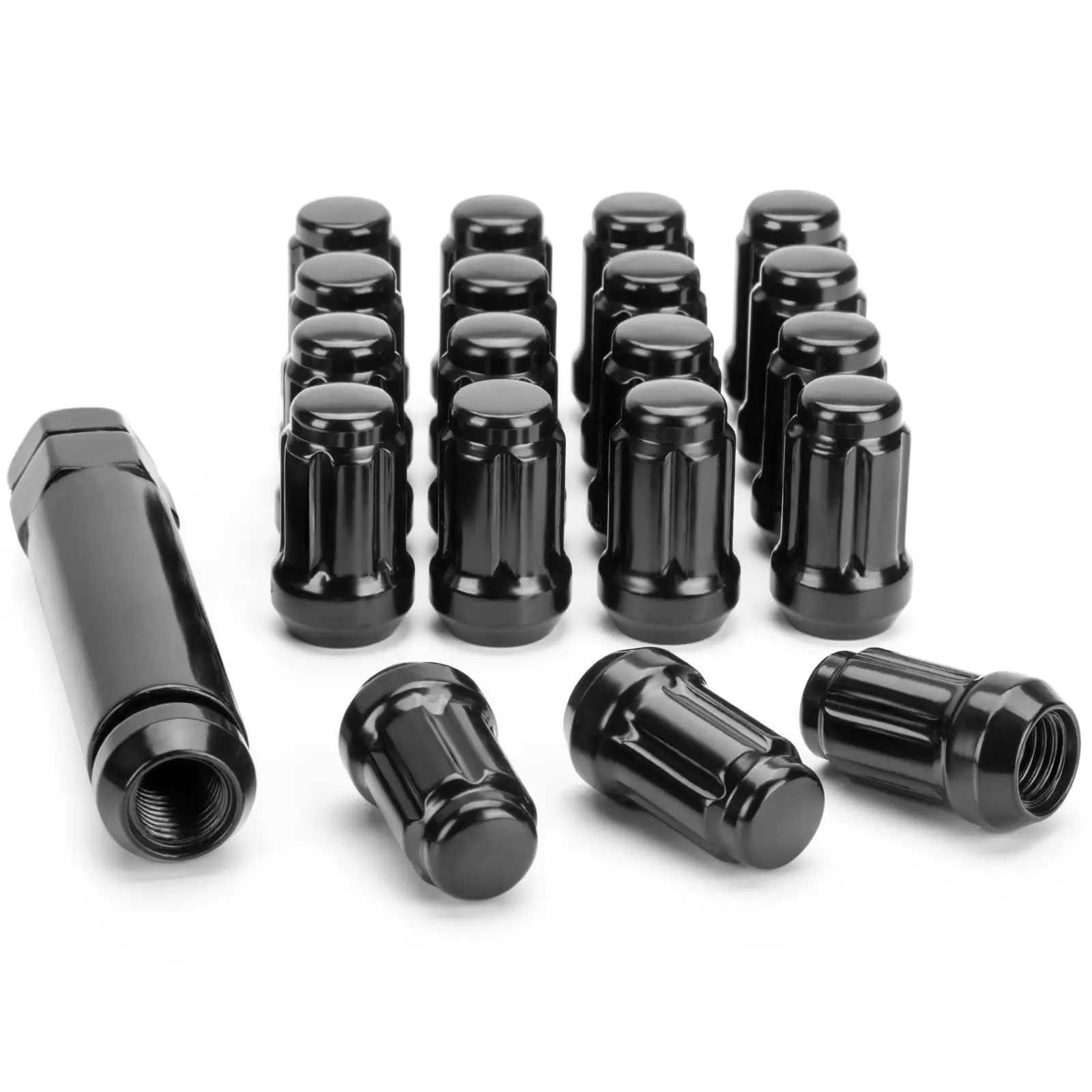 M12x1.5 Lug Nuts  16pcs 6 Spline Lugnut With Socket For Polaris Rzr Atv 12x1.5 Black Wheel Lugnuts Ranger Xp 900/1000 Can Am X3 Honda Pioneer 1000 General Turbo/turbo S On Utv's Wheels