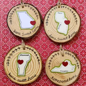 Choose your State wood slice ornaments - all 50 states, DC and PR