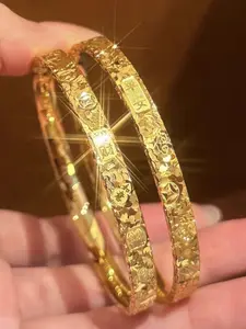 Trendy Three-Sided Glitter Bangle, Wide Edition Lucky Words Bracelet, Vietnamese Sand Gold Ice Fashion Cnc Band, All-Season Boho Accessory