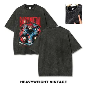 Unisex Babymetal Vintage Washed Graphic T-Shirt – Retro Rock Style Tee, Casual Short Sleeve Streetwear Top
