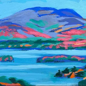 Original Small Gouache Painting Acrylic Gouache landscape ACEO Bright Vibrant Impressionism Artwork
