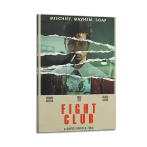 Fight Club Movie Poster Art Poster Printing Poster For House Building Aesthetic Decoration Canvas Wall Art Bedroom Decor