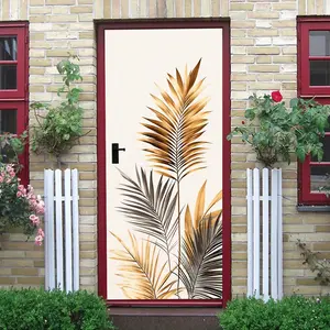 2pcs Gold Palm Leaf Wall Stickers with HD Printing Technology, Featuring Exquisite and Three Dimensional Texture, Effortlessly Creating a Tropical Home Atmosphere. Self Adhesive Design for Easy Instal