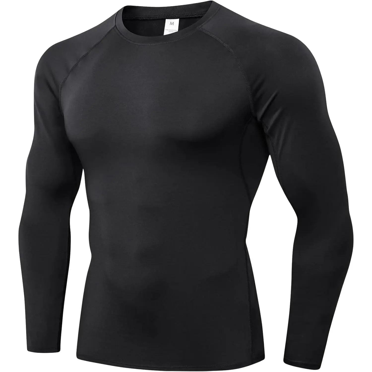 Men's 1 or 3 Pack Compression Shirts, Long Sleeve Tightly Fitted Baselayer with Sun Protection, Breathable Fabric for All Weather Sports & Workouts, M, Football, Tightly Fitted Shirts, Men's Compression Shirts