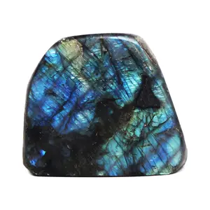 Natural Labradorite Freeform Stone Irregular Shaped Gemstone Healing Mineral Reiki Chakra Crystal Therapy Polished Self Stand Home Table Decor
