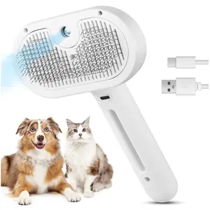 3 in 1 Cat Steam Brush, Pet Spray Hair Removal Comb for Shedding & Grooming, Water Brush for Cats Dogs Small Animals Long Short Haired